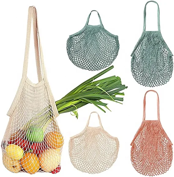 Многоразовая хлопковая Сетчатая Сумка, модная дорожная сумка для фруктов, продуктов, хлопковая Сетчатая Сумка-тоут для покупок