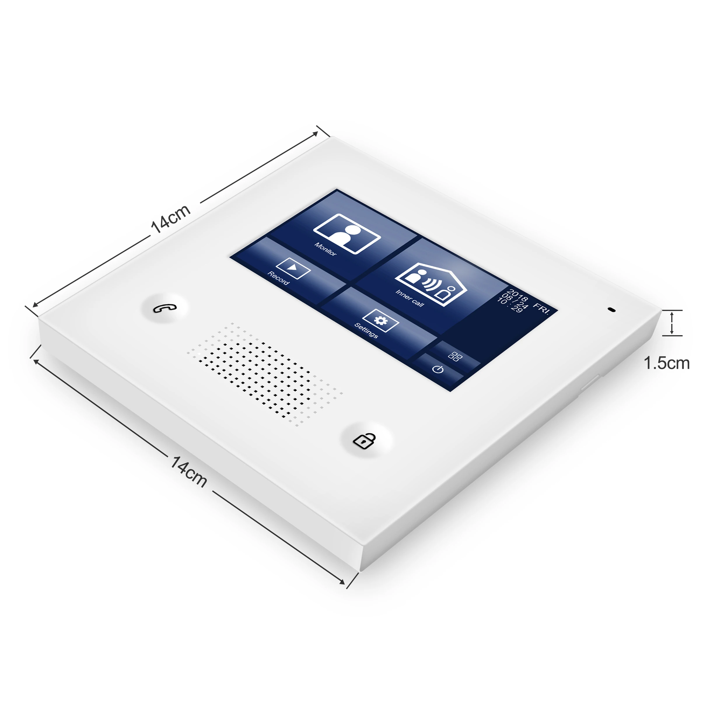 
4.3 inches mini LCD touch screen color 2 wire video door phone intercom for 1 Unit RFID doorstation 