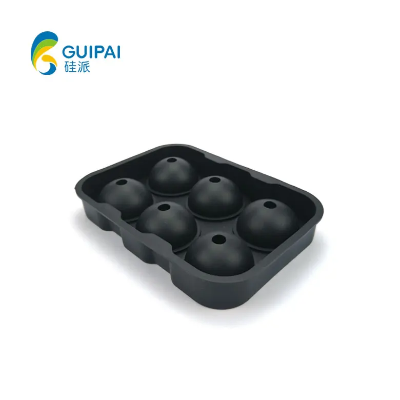 Ice tray silicone cover 6-hole hockey maker with cover 6-cell square ice cube mold set