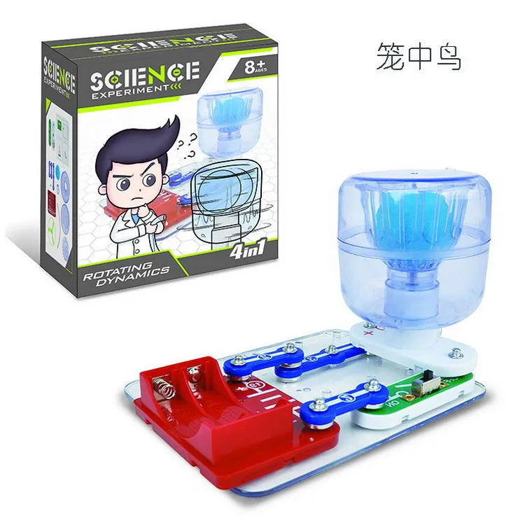 STEM Electronic Cage Bird Fruit Battery Circuit Assembly Experiment Teaching Educational Toy DIY Circuit 4-in-1 Experiment