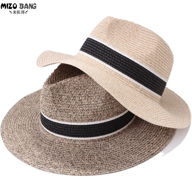 2020 summer fascination outdoor fashion beach sun visor paper light wide brim bowler straw hat for woman custom logo