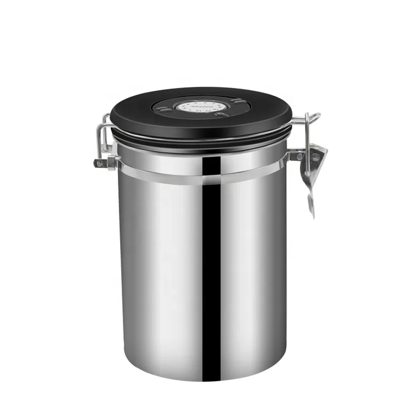 Nibu wholesale food container 304 Stainless Steel Seal Can Sealed Coffee Beans Can Stainless Steel Vacuum Seal for Home Office
