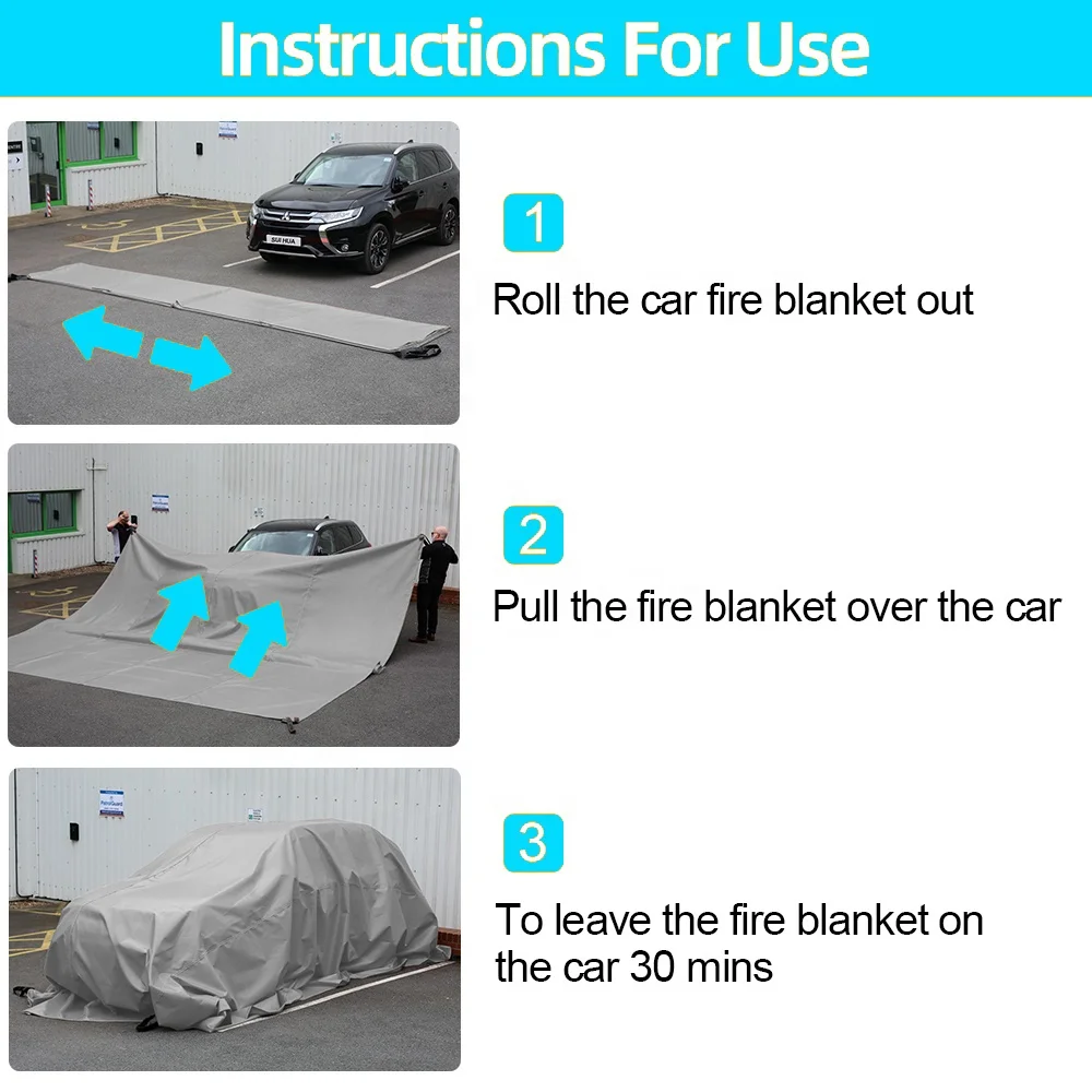 Factory price car fire blanket fiberglass vehicle fireproofing lining for electric vehicle charging stations