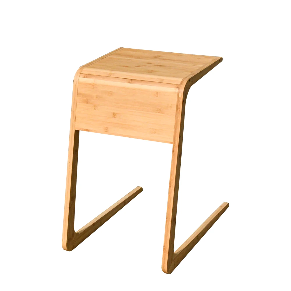 C Type Bamboo Stable Snack Coffee Table for Bed Sofa Side Children Study Tables