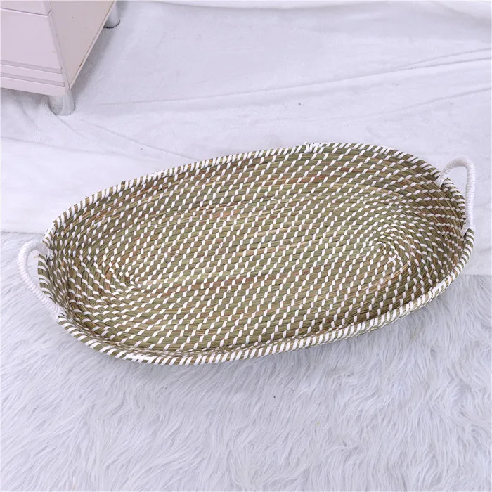 
Handmade straw seagrass baby change basket moses basket 