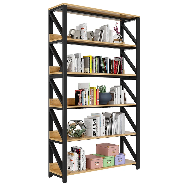 Living Room Furniture Display Shelf Corner Divided Bookshelf Bookcase With Baffle