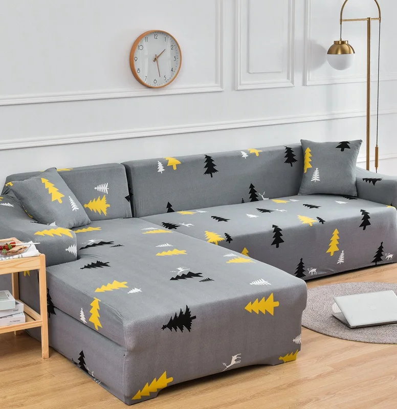 Wholesale china printed spandex sectional Couch slipcover Furniture Protector stretch elastic sofa cover