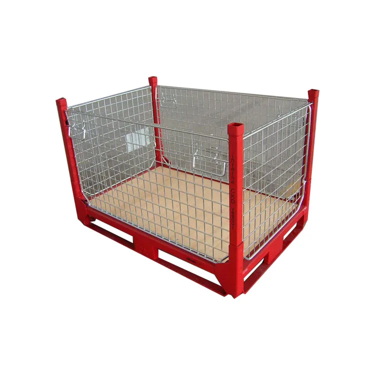 High quality industrial storage box mesh  Metal Wire Mesh Storage box with Move-able Door