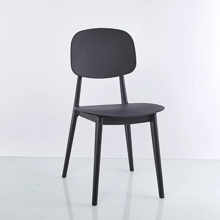 wholesale modern imported farmhouse decorative manufacture nordic style polypropylene black stackable chair plastic cafe chairs