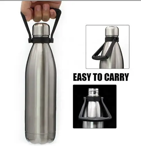 Amazon hot sell cola water bottle 1L double wall vacuum insulated sports water bottle with pp handle