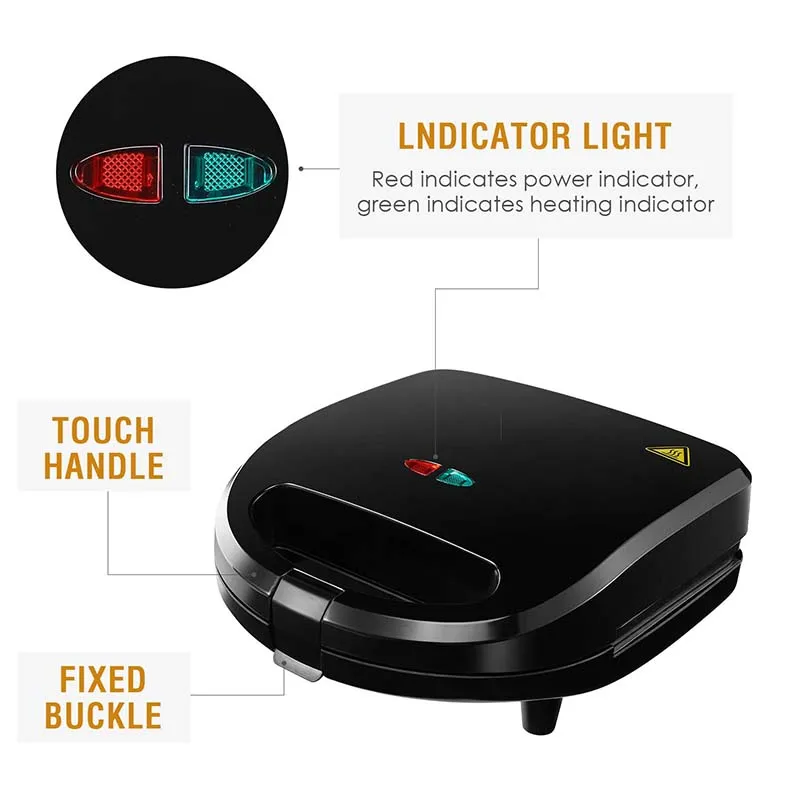 High Quality Household Non Stick Coating Plate Bread Toaster Electric Sandwich Maker 3 In 1 Waffle Maker With Custom Logo