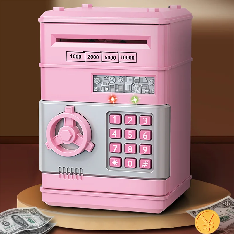 Customized wholesale Password  Bank Digital Electronic Money Bank Mini ATM Cash Coin Saving Can Toys Birthday for Kids