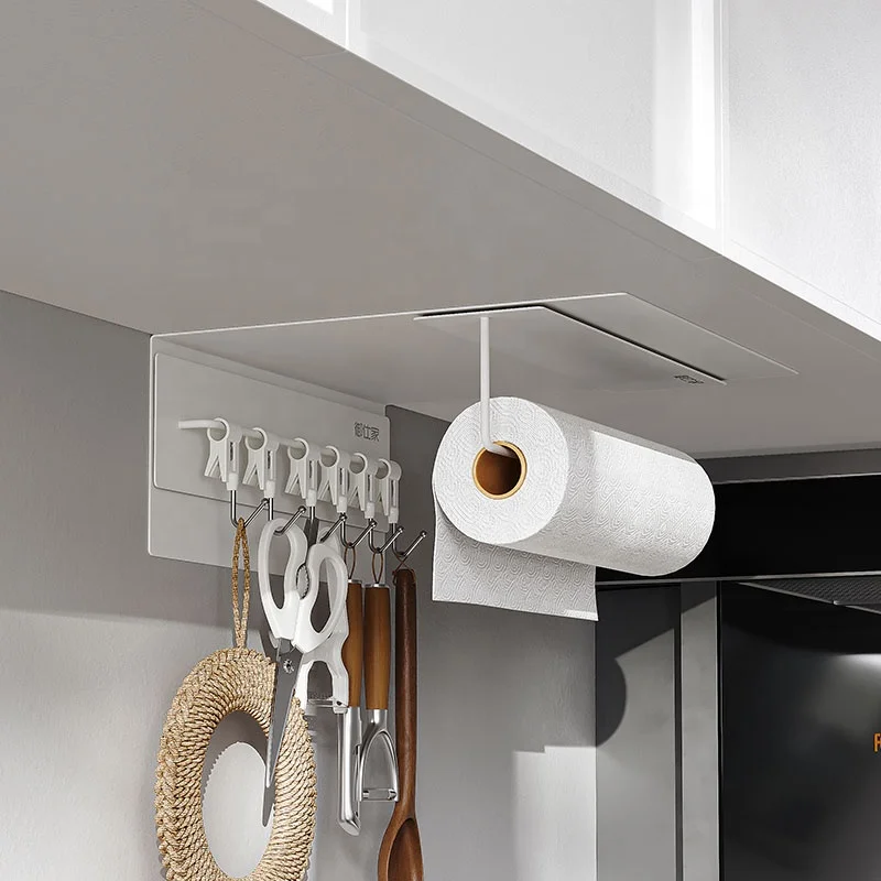 YUSHIJIA NEW DESIGN wall mounted Magnetic kitchen storage paper towel holder under cabinet organizer