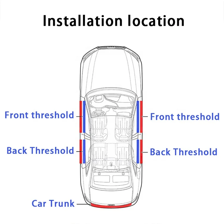 4pcs Car Door Sill Protector bar Anti Scratch Carbon Fiber Threshold Decals Bumper Leather Stickers Auto Accessories Parts
