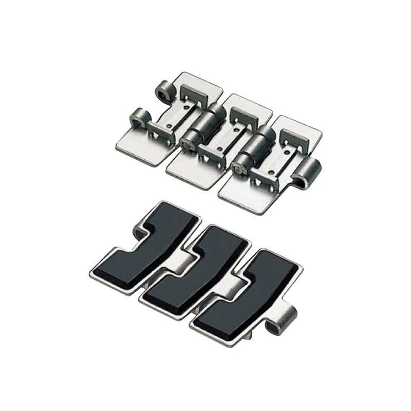 881G side flexing stainless steel flat top conveyor chain with rubber top slat top chain for heavy load conveyor components