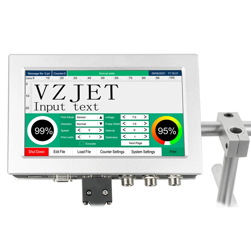VZJET новая модель онлайн Qr-кода печати струйный кодовый принтер кодовая печать машина для маркировки кода на деревянной металлической пластиковой коробке