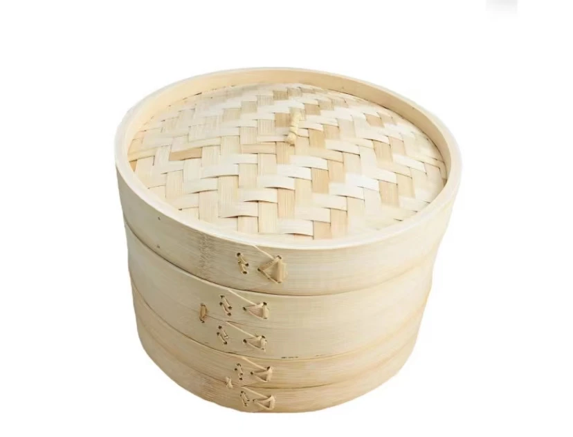 New Arrival 10/15/20cm Chinese Dumplings Bamboo Steamer Cooker with Lid Steamer Fish Rice Vegetable Basket Kitchen Cook