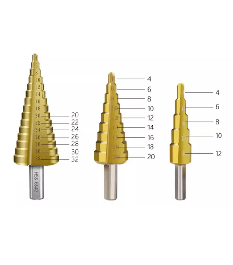 HSS triangular handle spiral groove straight groove M35 cobalt containing step  metal drilling spade drill bit drill bits