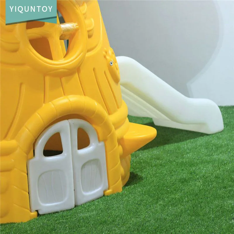 New interesting set plastic material high quality kids equipment stainless pipe mushroom house slide playground