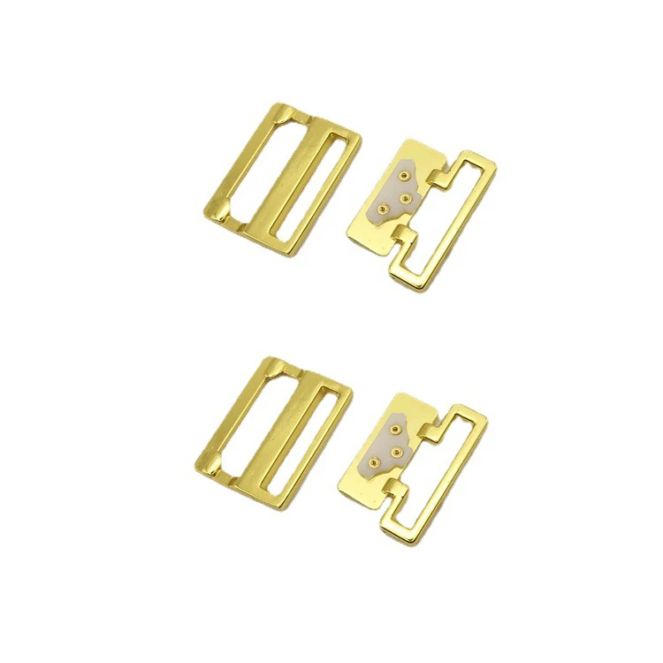 wholesale Metal Custom Swimwear Hardware Bikini Clasp Metal Bra Front Closure Connecting Buckle