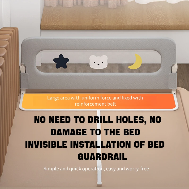 Folding Steel Baby Bed Rail Child Safety Products Protective Bed Fence
