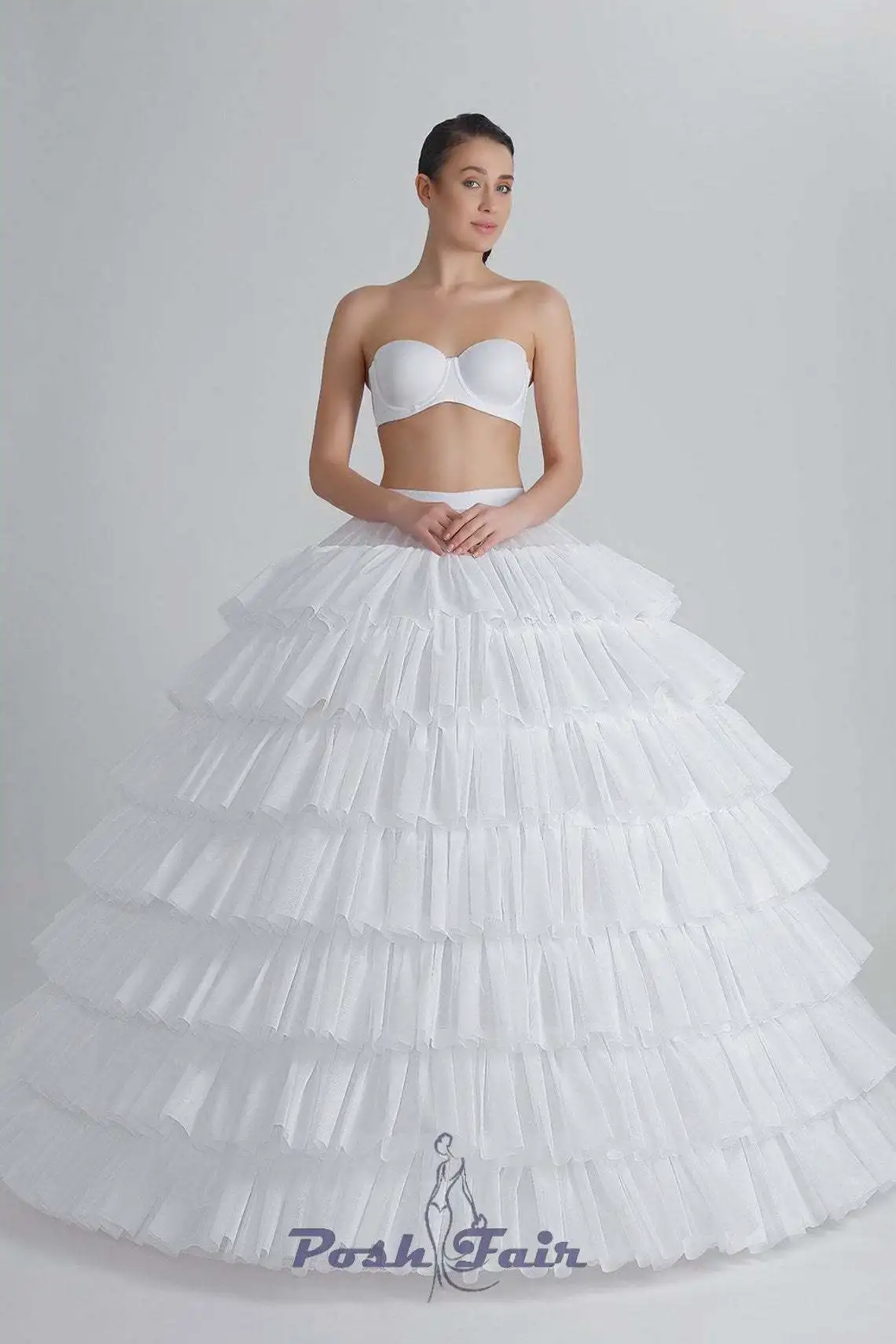 AL1643 high quality 6 hoop 7 layer lotus wedding dresses Bride Violent long Steel ring 8mm cancan petticoat underskirt