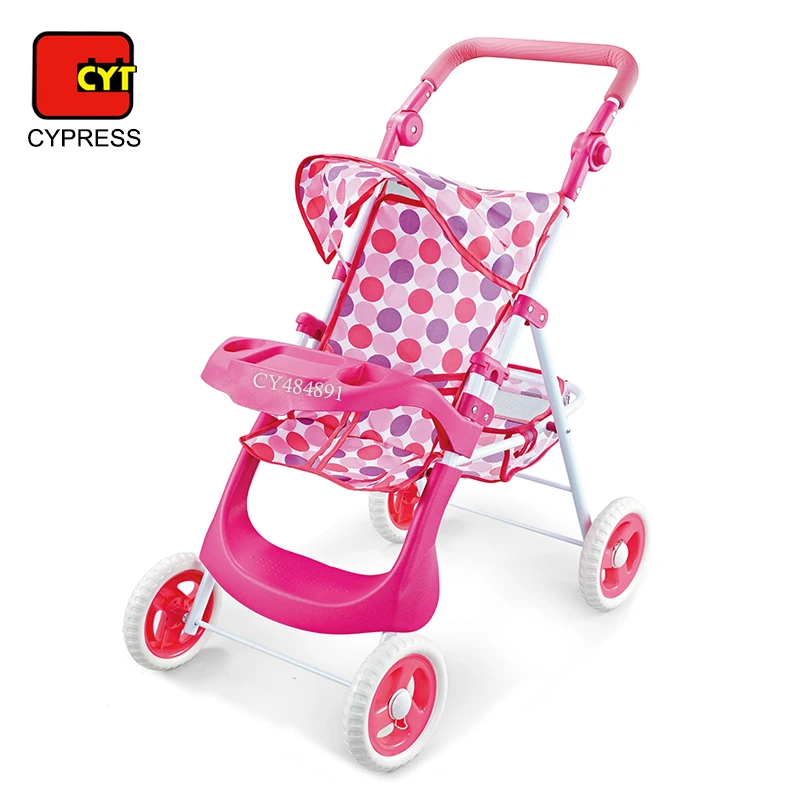 Factory Direct Sales Metal Baby Doll Stroller With Dining Table Doll Accessories Toys For Girls