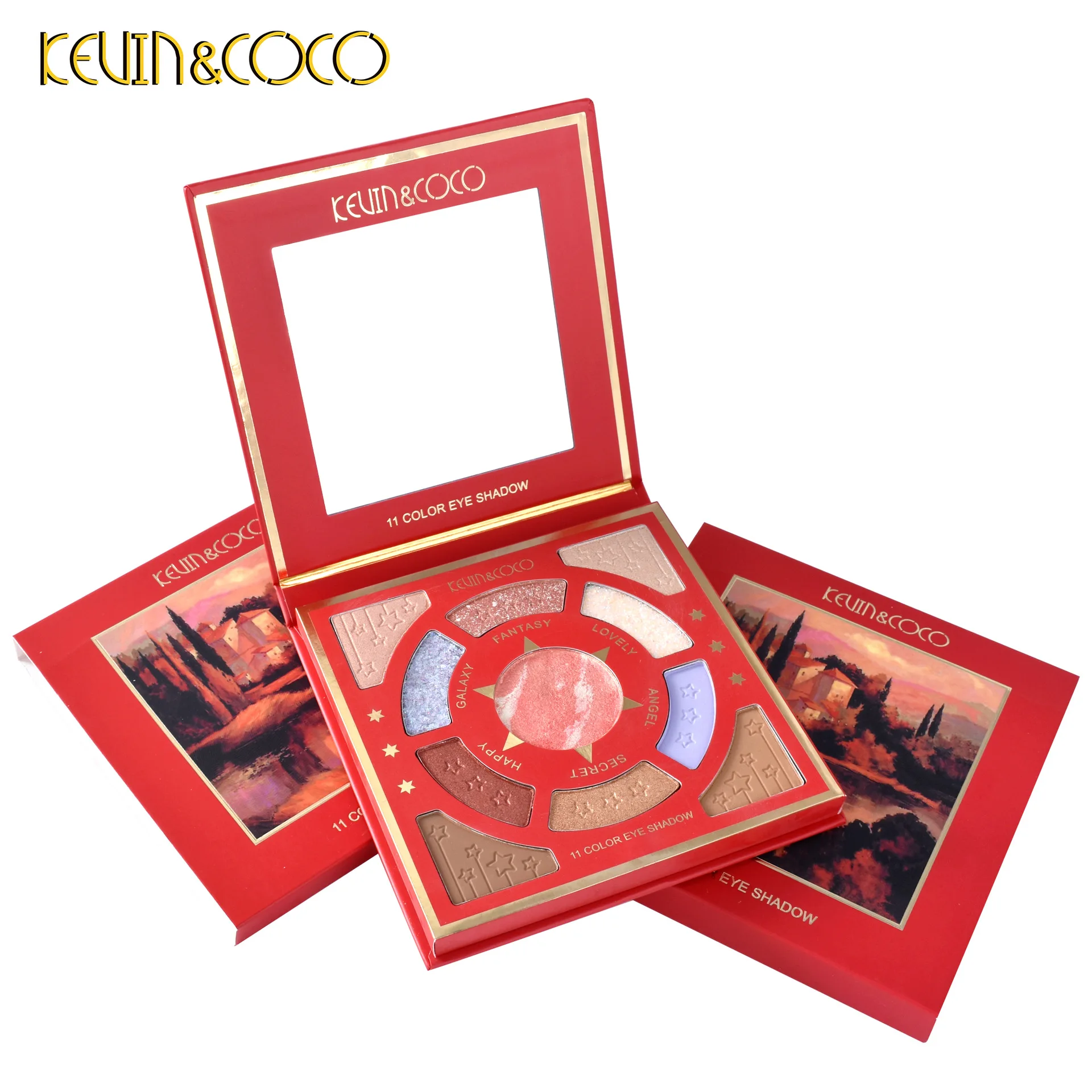 2022 new 11-color red dream pearlescent matte sequins earth color eyeshadow palette can be customized in small batches