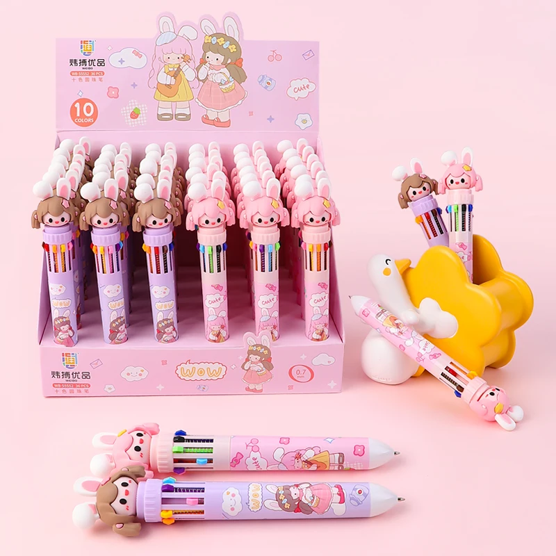 Weibo cartoon Diary of Anne 10 color ballpoint pen student stationery doodle tools high appearance level hand ledger pen