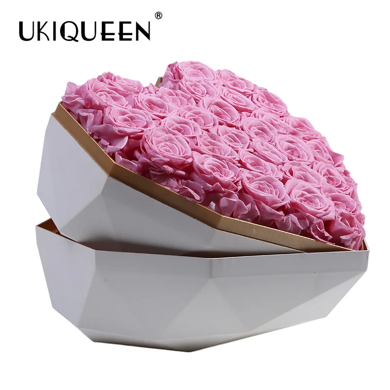 Декоративные консервированные розы Culinan настоящая на ощупь коробка в форме сердца Вечные