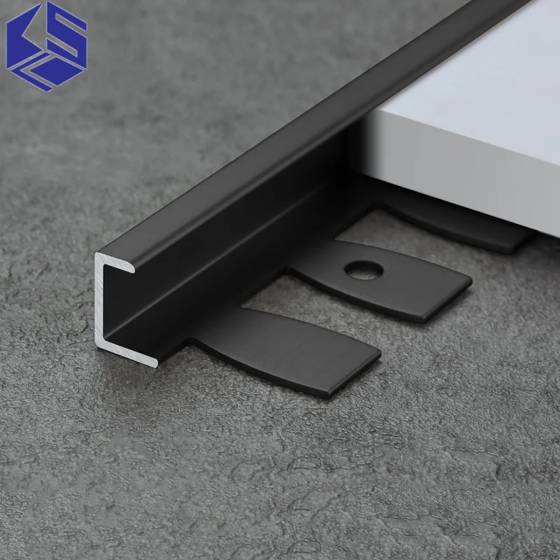 Aluminum wood floor edge strip cream air extremely narrow flexible closing line tile wrap edge strip threshold edge bar