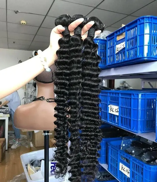 Wholesale mink brazilian hair Unprocessed Raw Virgin Remy natural express braiding hair deep wave braiding hair