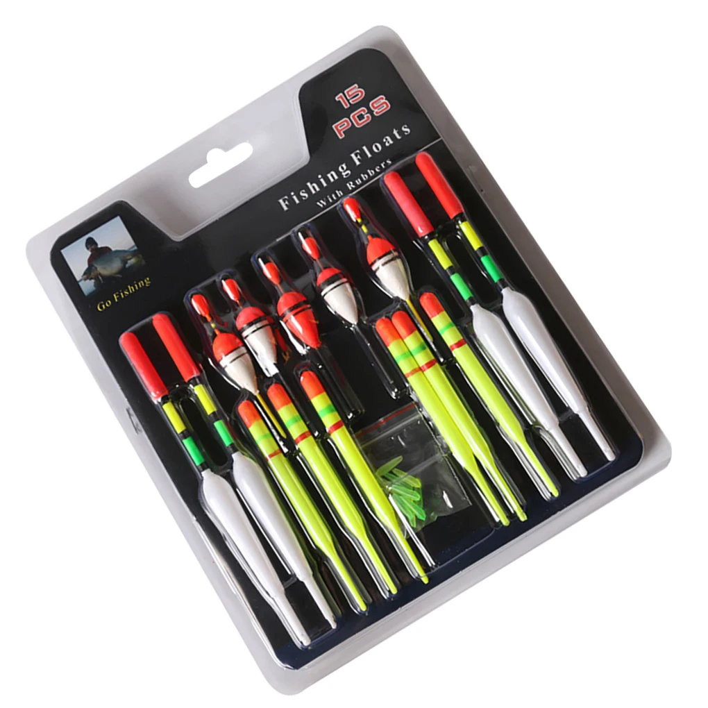 15 Pieces Angling Bobber Fishing Accessories Plastics Buoy Floating Rods River Simple Operations Craftsmanship Fluctuate Bobbers