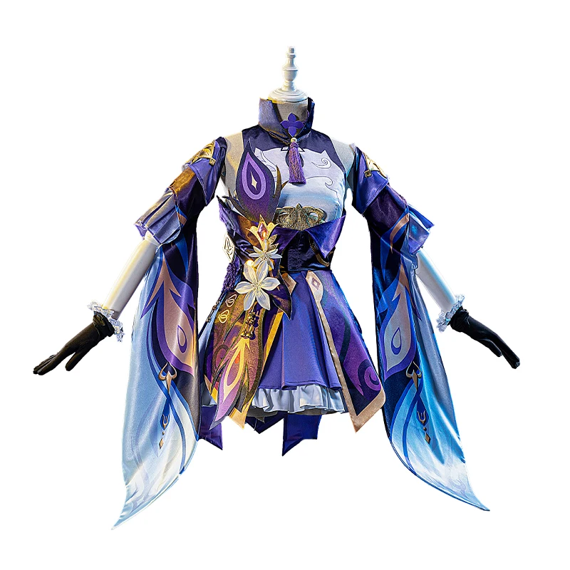 Genshin Impact Keqing костюмы для косплея Genshin Ke Qing Impact Хэллоуин Keqing фиолетовый косплей