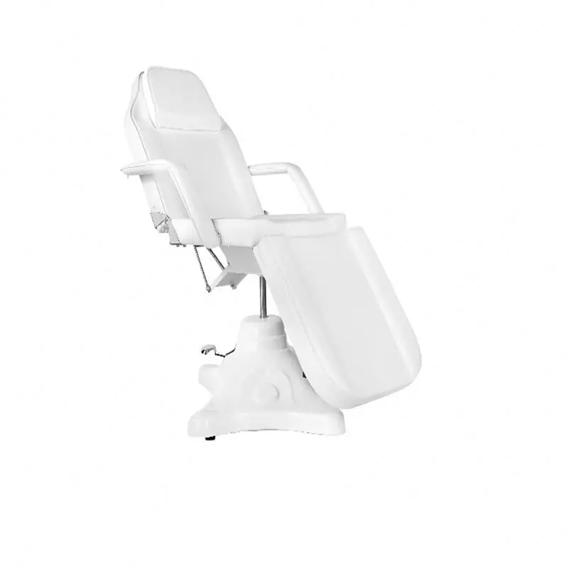 Factory Direct Sales Luxury Portable White Beauty Salon Spa Massage Bed Adjustable Manual Salon Barber Chair