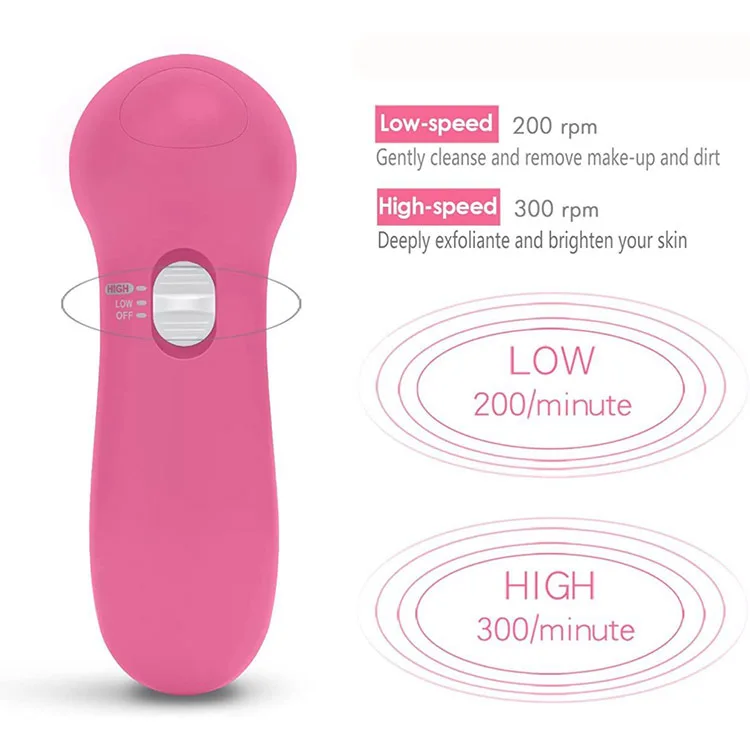 Portable Waterproof Face Brush Cleanser Spin Roller Sonic Massage Facial Cleansing Brush for Deep Cleansing