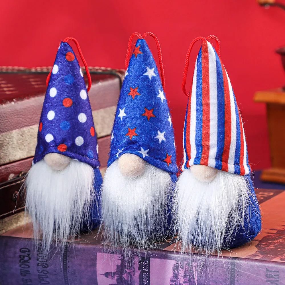 Fourth of July Home Decorations American Flag Independence Day Stripe Dwarf Elf Star Doll Dwarf Doll Elf Star Party Tableware
