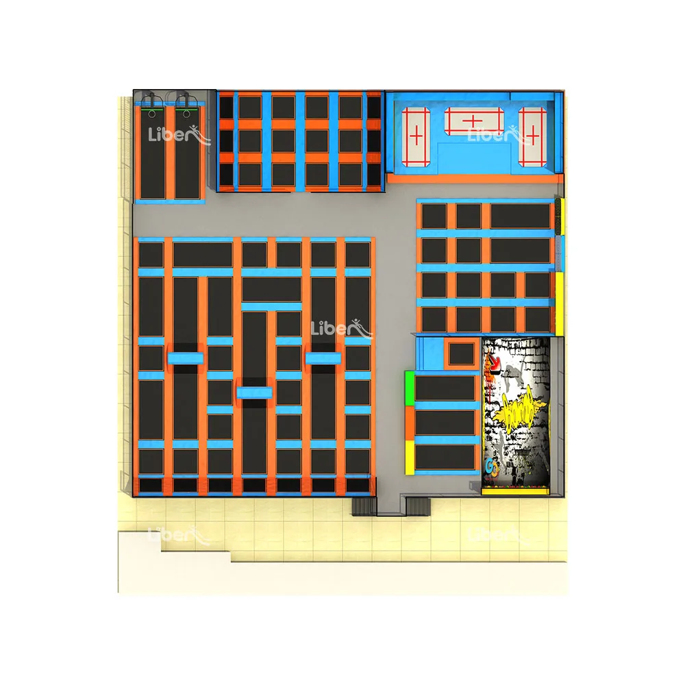 Commercial Indoor Trampoline Park with Air Bag