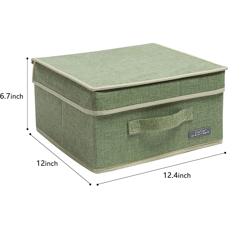 Large Capacity Foldable Storage Box with handle 16L Folding Closet Organizer with Lid Fabric Clothes Collapsible Storage Bin
