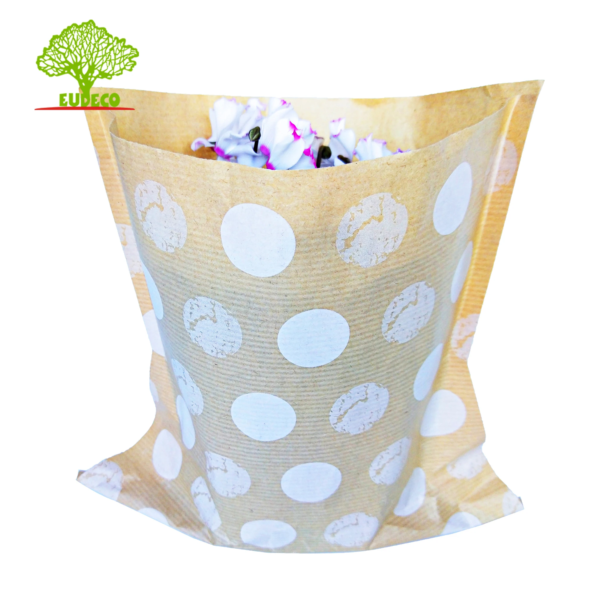 New Compostable Thick Plastic Vase Dotty Kraft Bags Making Machine Paper Pot X for Flower Household Products Coated Paper Accept