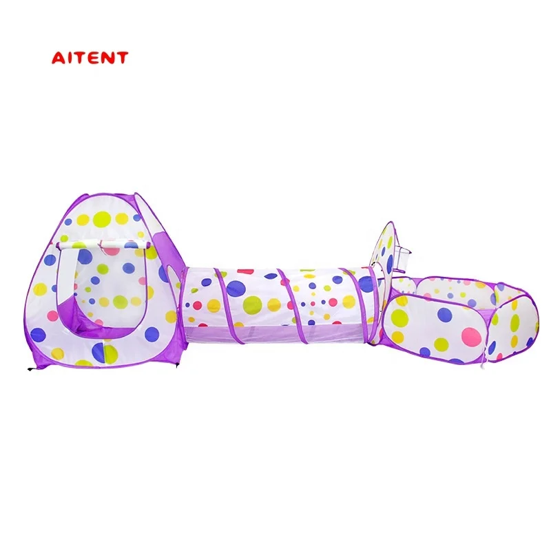 
3pc Colorful Dot Kids Play Tents Crawl Tunnel And Ball Pit Playhouse Tent For Children 