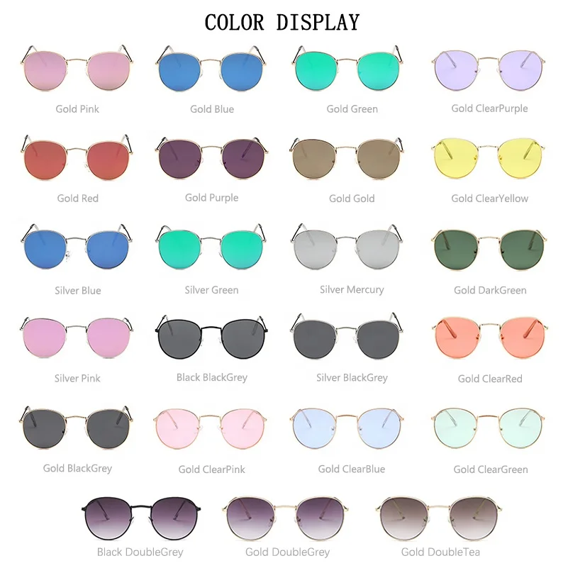 Korean Style Trendy Sunglasses Round Frame Old Fashioned Classic Star Sunglasses for UV Protection