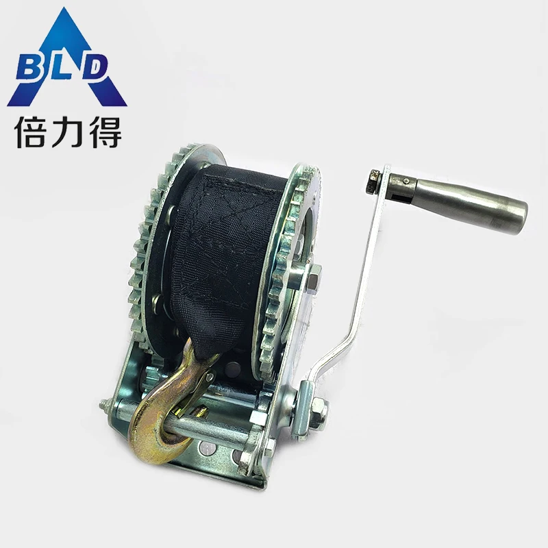 
Manual small boat Foldable handle hand winch wire rope cable brake winch 