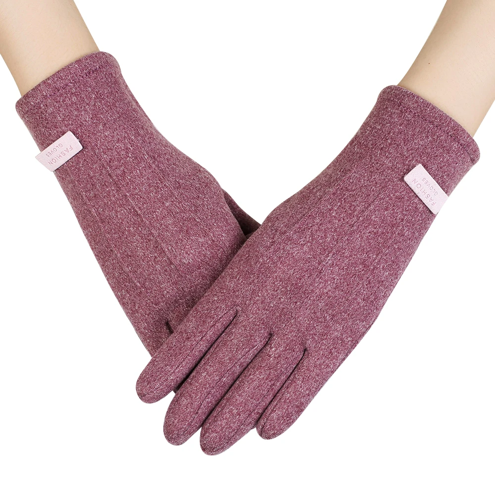 Autumn and winter rabbit velvet cute little bow warm touch screen gloves for ladies