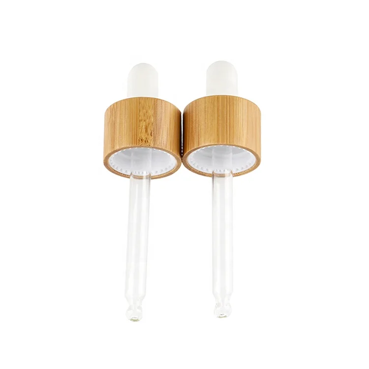 Stock wooden dropper cap bamboo cap dropper cap glass pipette glass bottle manufacturer