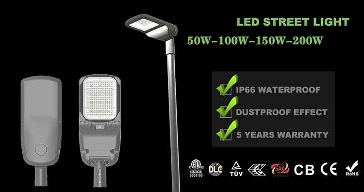 SASO NOM CE Outdoor LED Street Light 50w 100w 120w 150w street light price with pole