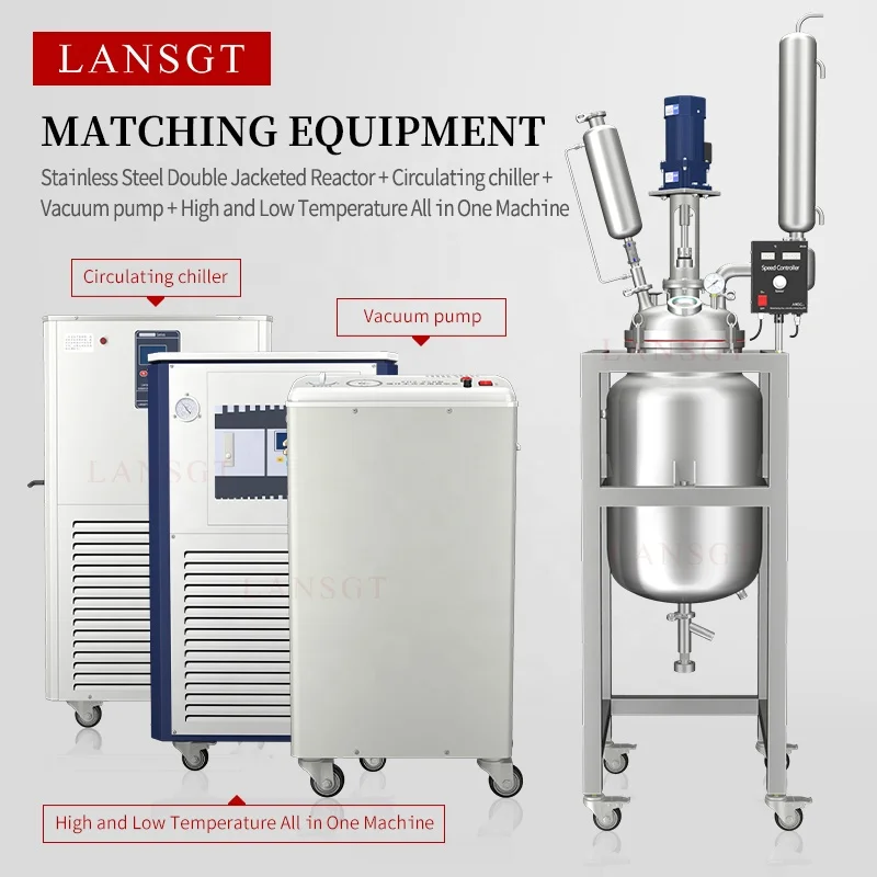 LansGT Lab Automatic Continuous Stirred Tank Reactor Stainless Steel Reactor Heating Chilling Reactor