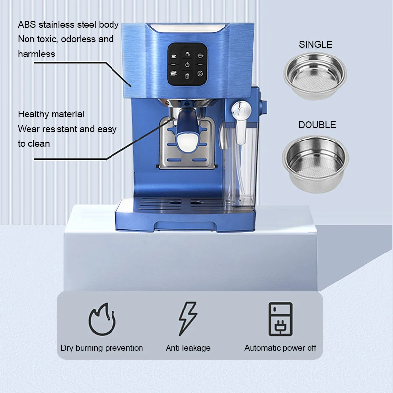 Factory Price Hot Espresso Coffee Maker Commercial Italian Cappuccino Latte Espresso Semi-Automatic Coffee Maker With Milk Tank