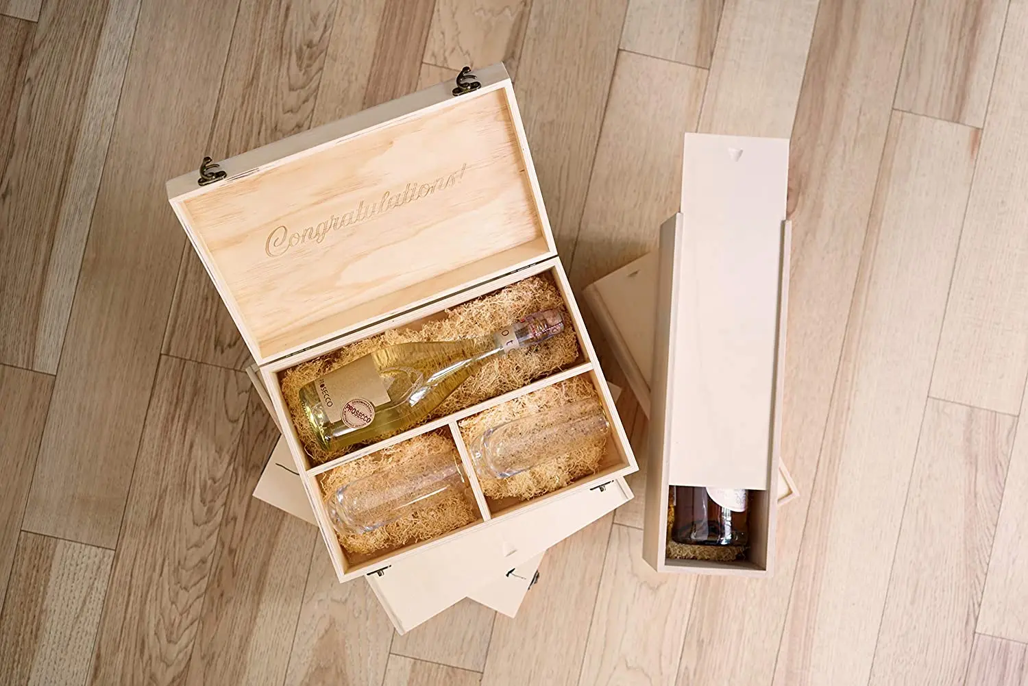 Wine Accessories Single Wine Bottle Gift Box Wooden Wine Storage Box with Lid