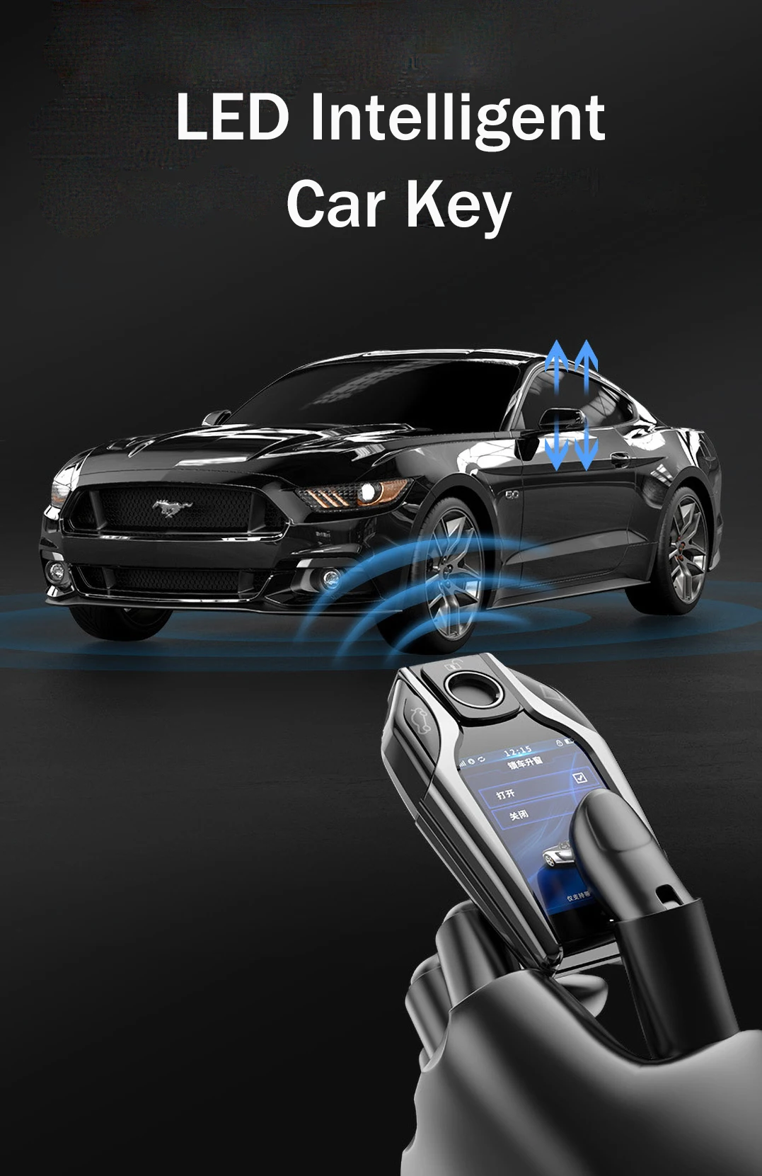 bulk drop shipping remote led LCD control mobile app control car lost prevention Smart Lcd car key